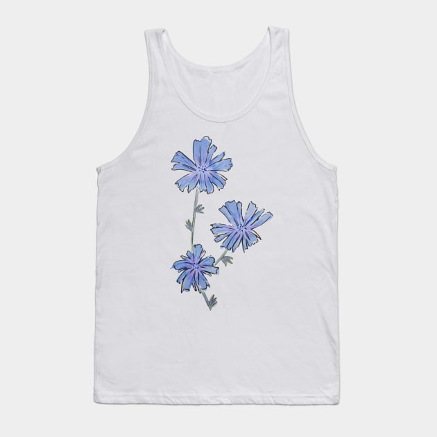 Chicory wildflower drawing Tank Top by EmilyBickell